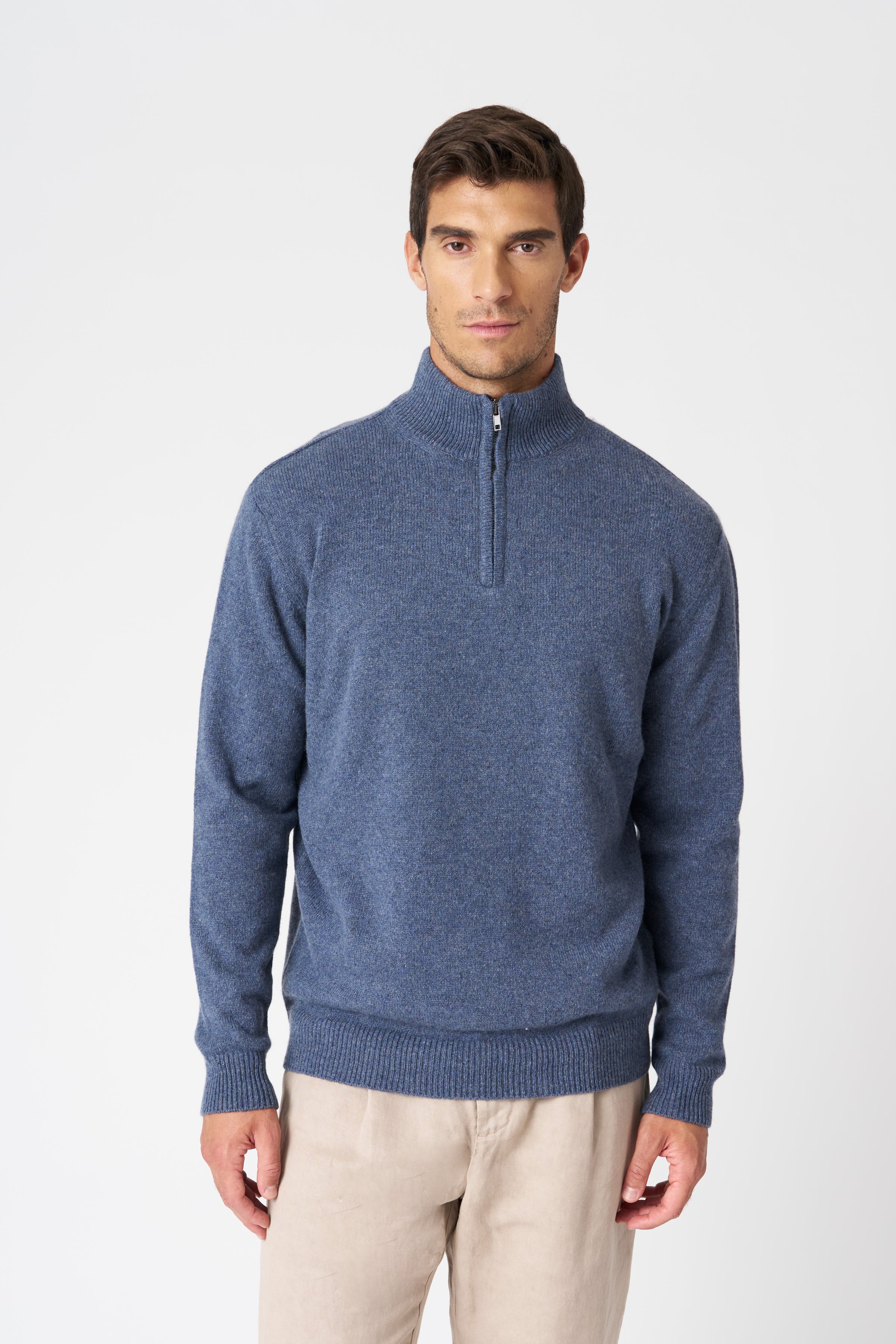 Half Zip Knit Sweater – 120percento Lino USA