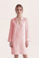 Relaxed fit long-sleeve tunic dress with eyelet detailing