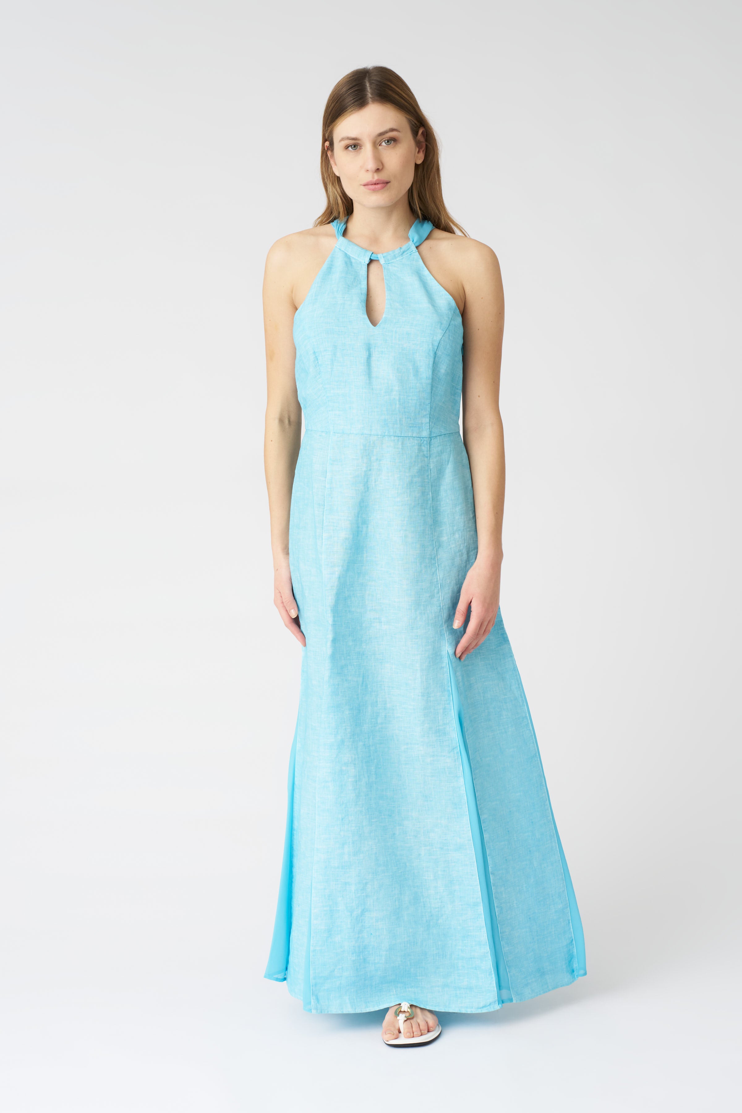 Maxi Tie Neck Dress ARUBA / XXS/38 Maxi Tie Neck Dress ARUBA / XXS/38