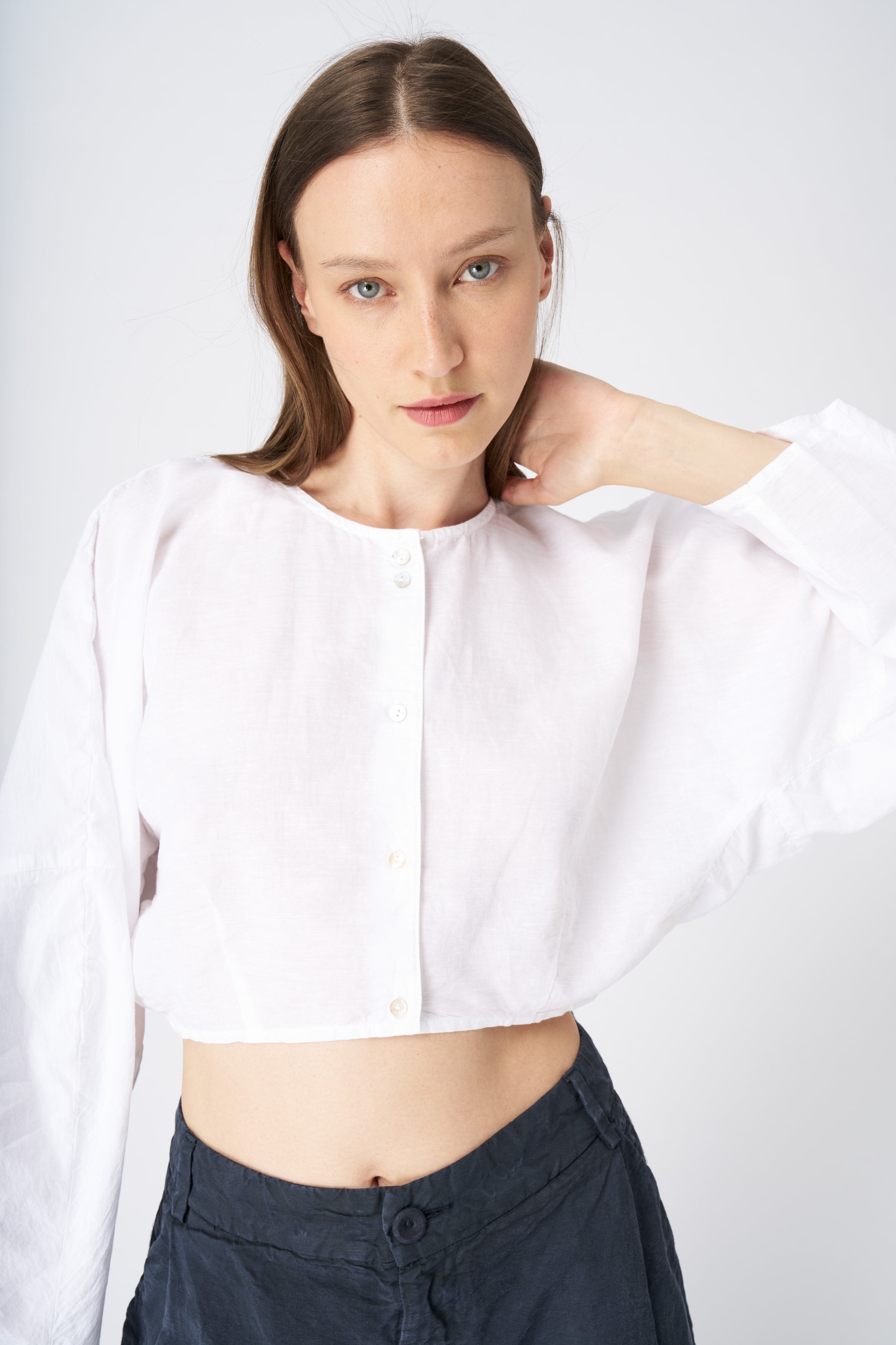 Evergreen Capsule Boxy White hotsell Pure Linen Blouse