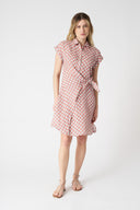 Geometric Dress with Draped Knot