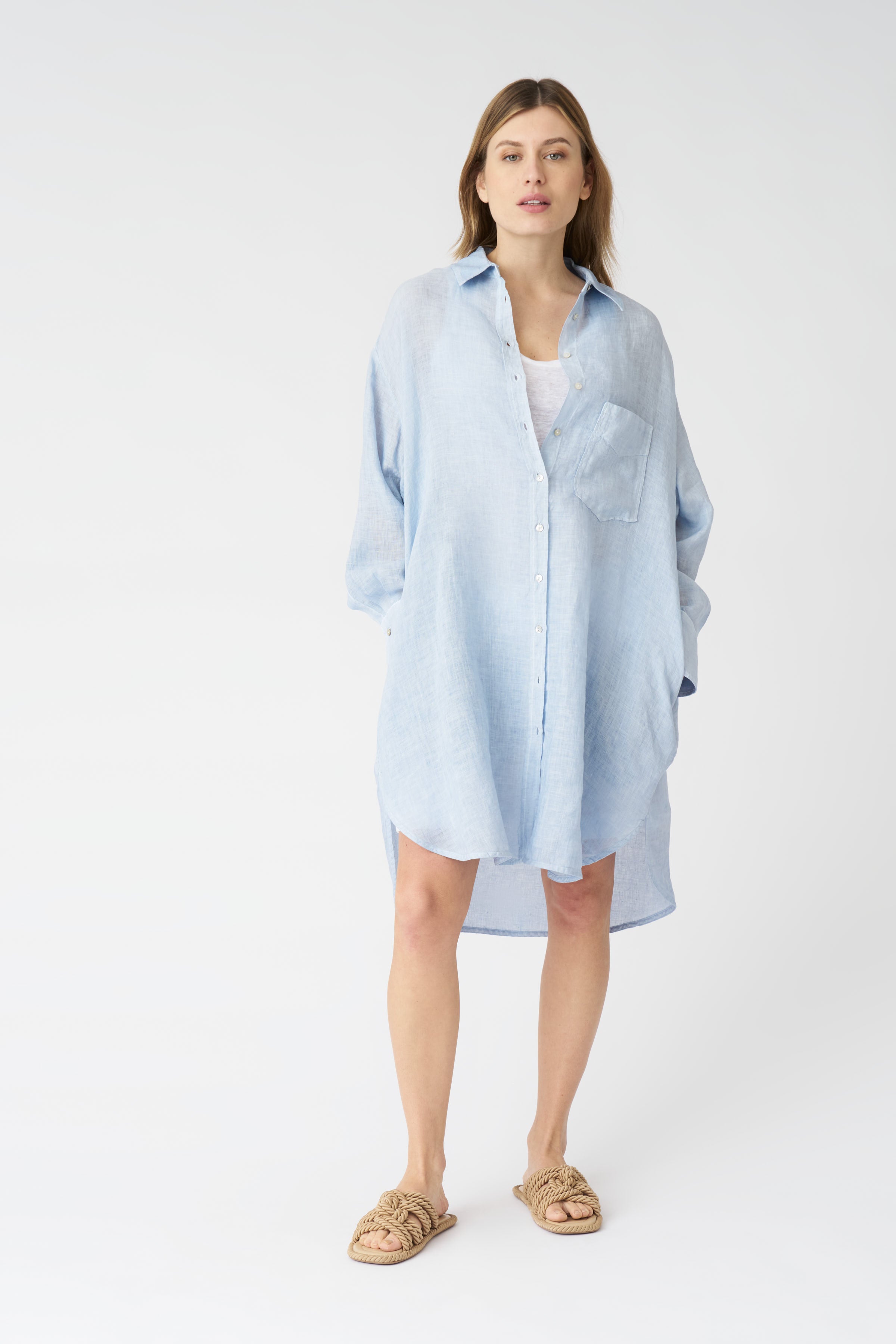 Oversized Shirt Dress 120percento Lino USA Oversized Shirt Dress 120percento Lino USA