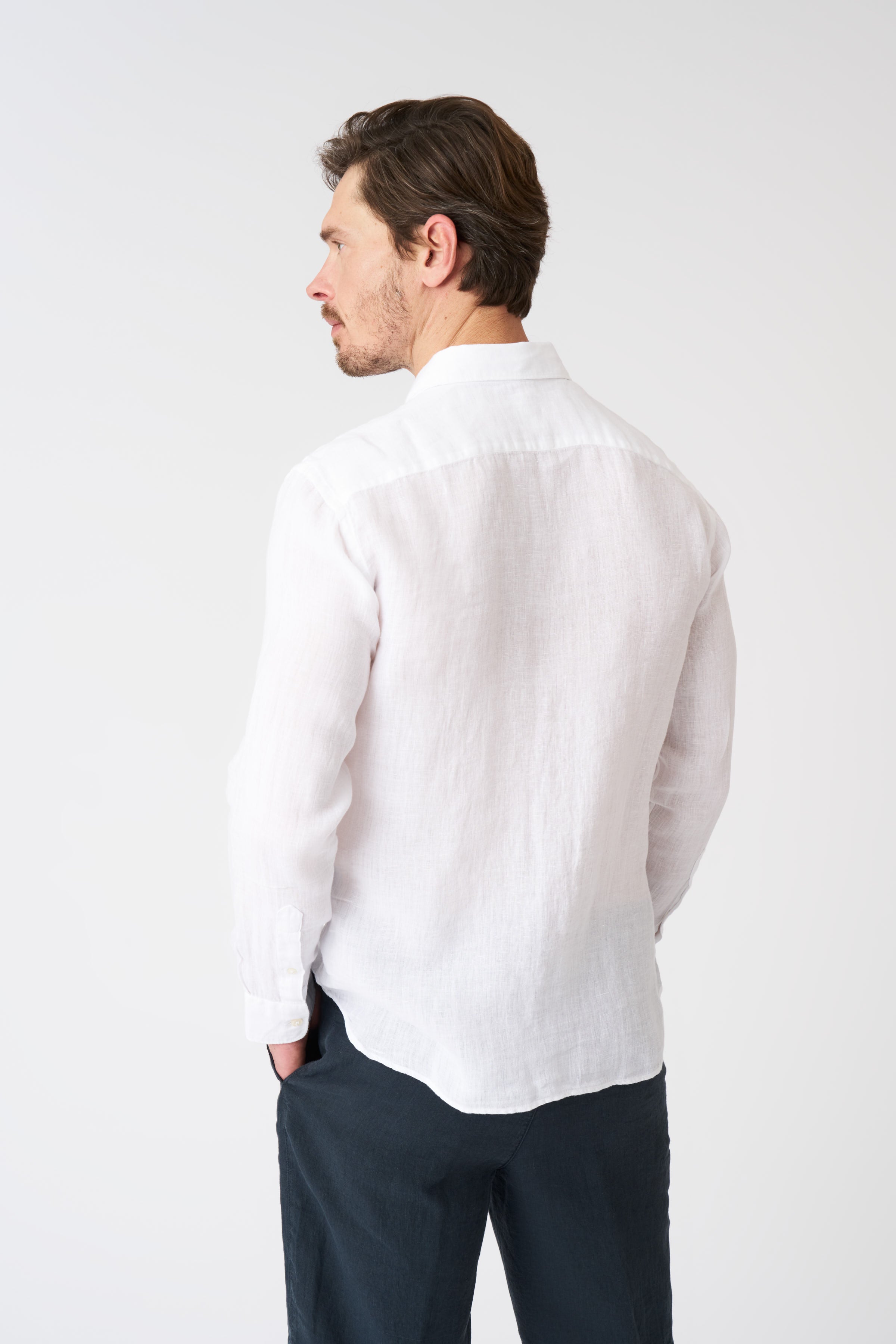 Slim Fit Linen Shirt - White / S/46 Slim Fit Linen Shirt - White / S/46
