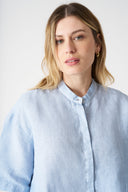 Mandarin Collar Cropped Shirt