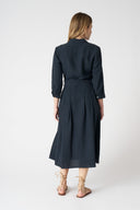 V-Neck Shirt Dress with Belt