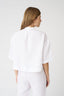 White Mandarin Collar Cropped Shirt