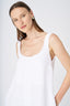 Sleeveless A-Line White Linen Shift Dress