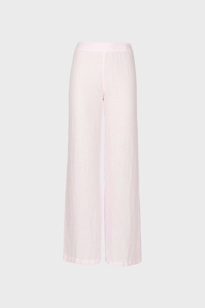 Soft faded flat front wide leg pant Rose
