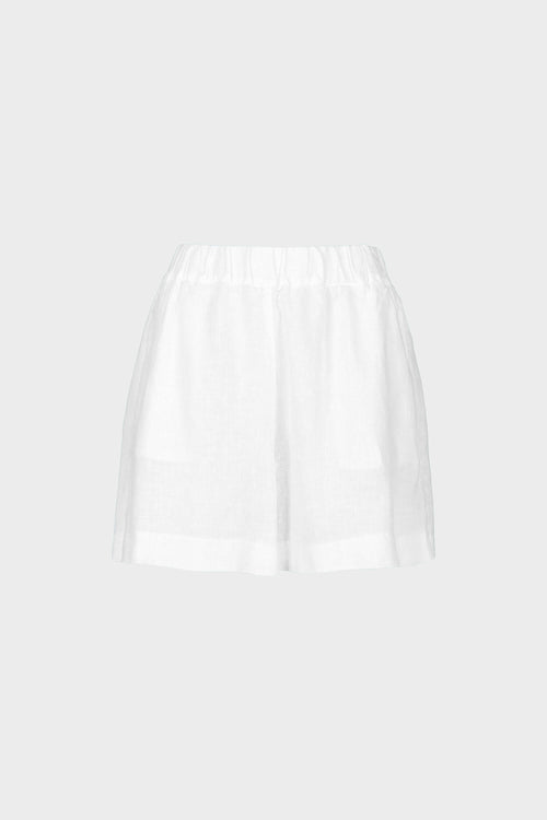 Pull on Linen Shorts White