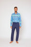 Men's linen pant crown blue