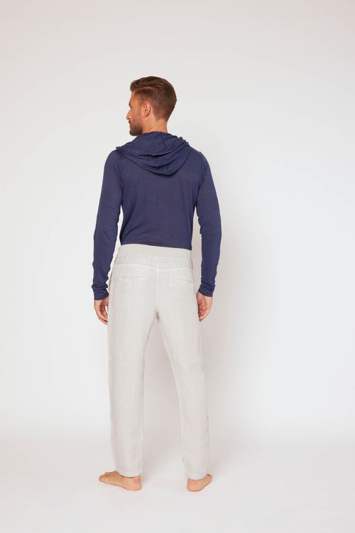 Men's linen pant soft grey