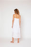 Midi Linen dress in yarn-dyed white