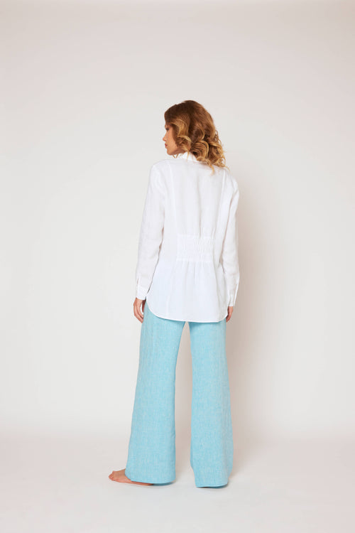 Yarn-dyed linen tunic white
