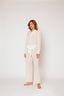 Silk Flat Front Wide Leg Pants White