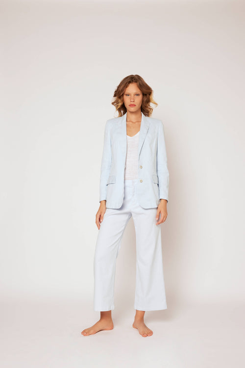Two buttons linen jacket sky