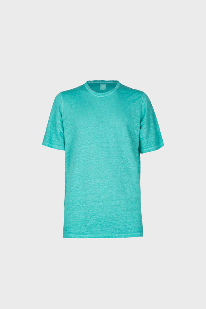 Crew Neck Jersey T-Shirt Soft Fade Turquoise