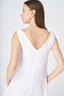 Sleeveless A-Line White Linen Shift Dress