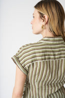 Striped Shirt with Draped Knot - 6