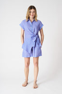 Striped Shirt with Draped Knot - 3