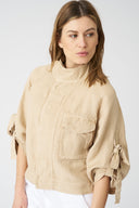 Jacket with Tie-Front Sleeves