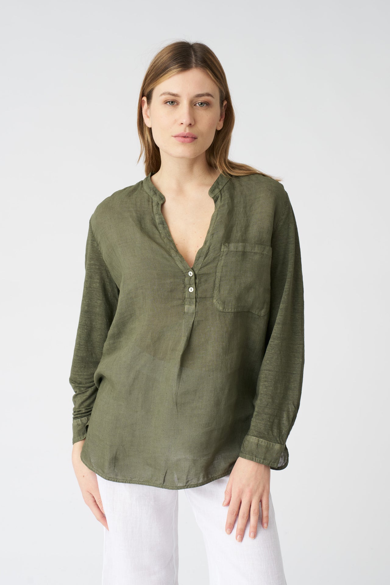 Classic Side-Slit Shirt Blouse 67812
