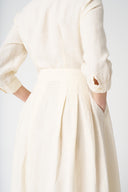 V-Neck Shirt Dress with Belt - 8