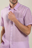 Short Sleeve Regular Fit Men Shirt Lavander Soft Fade
