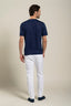 Short Sleeve Men Shirt Blue Navy Soft Fade