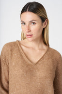 Knit V-Neck with Sequins