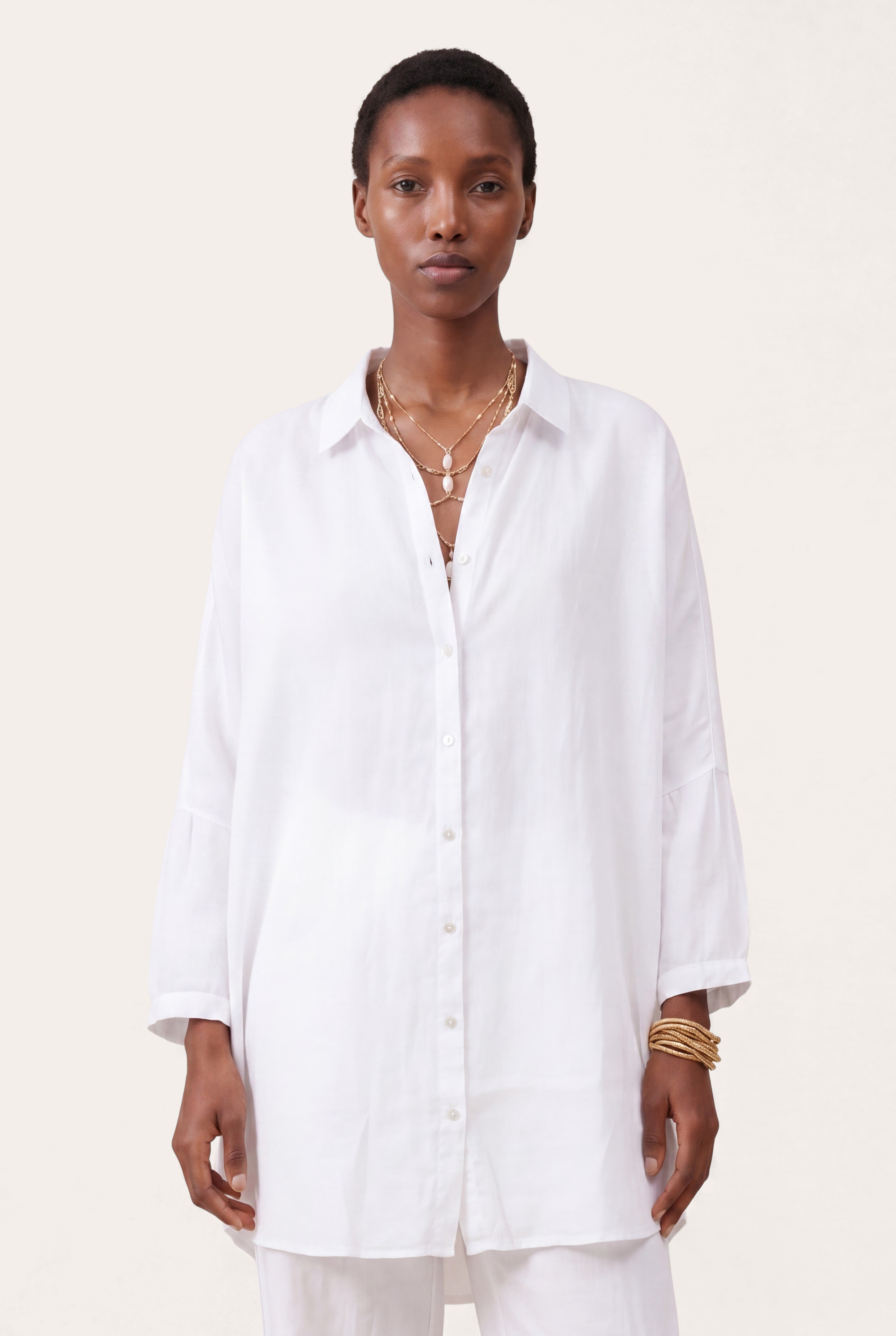 Oversized Tunic Shirt White / XS/40
