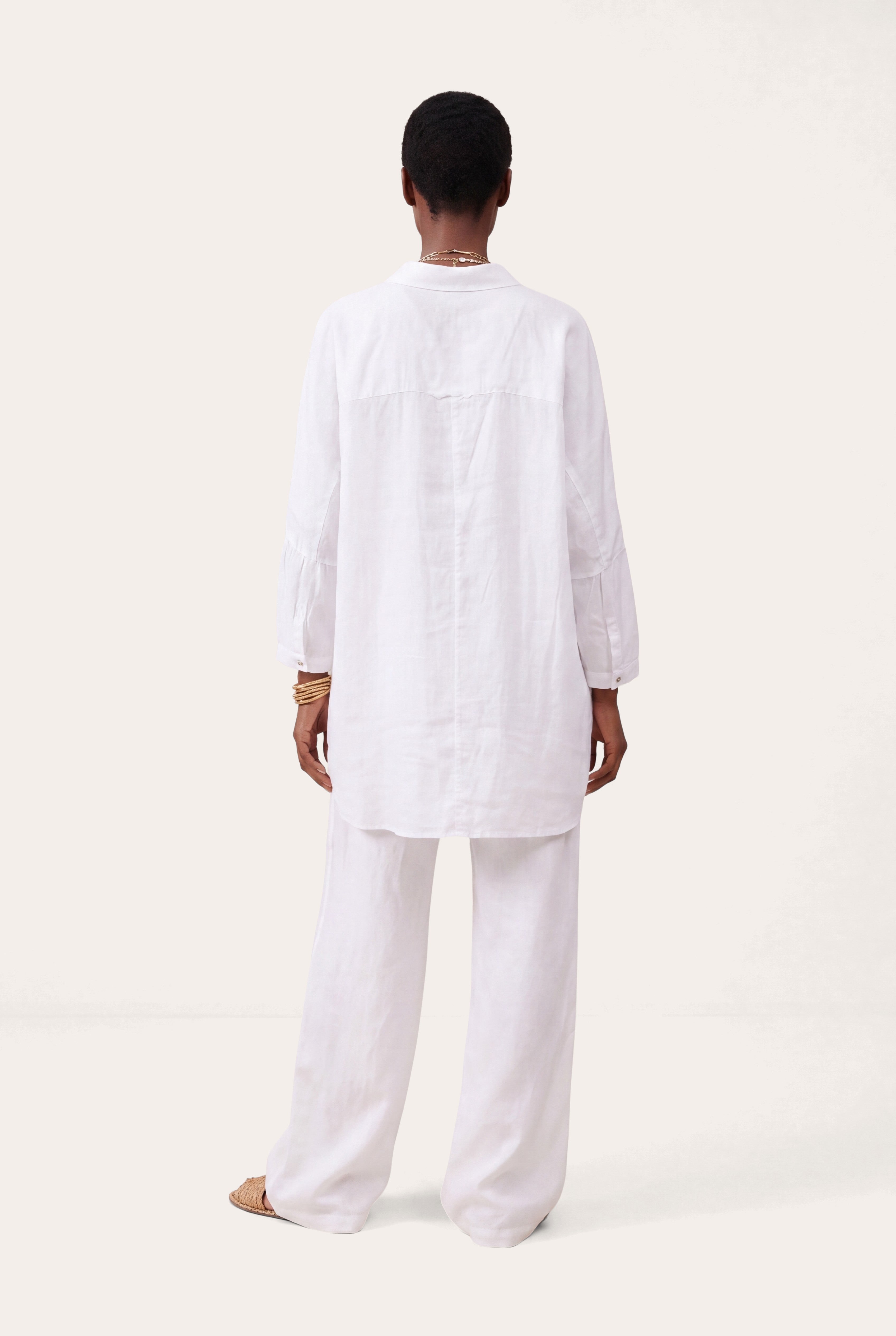 トップス apunto LINEN SKIPPER TUNIC IVORY Oversized Tunic Shirt – 120percento Lino USA