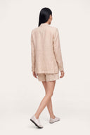 Slim fit linen blazer with notch lapels and two-button closure - 7