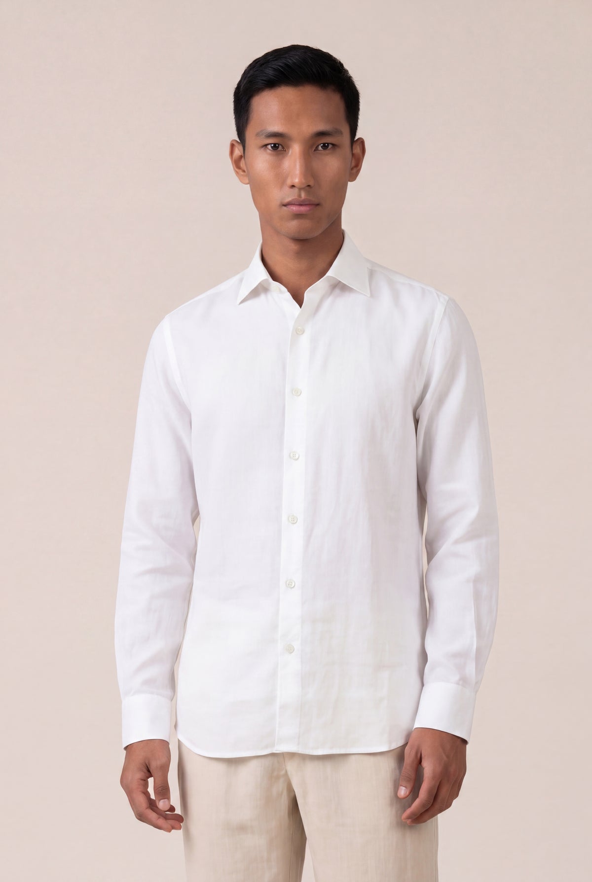 Classic Linen Long-Sleeve Shirt – 120percento Lino USA