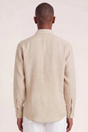 Long-Sleeve Linen Shirt with Dual Pockets - 3