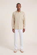 Long-Sleeve Linen Shirt with Dual Pockets - 2