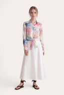 Watercolor Floral Tie-Front Shirt - 2