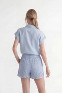 Regular Fit Short-Sleeved Linen Tie-Front Shirt - 5