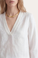 Sequin Trim Linen Tunic - 3