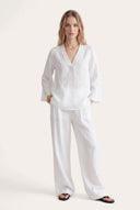 Sequin Trim Linen Tunic
