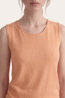 Sleeveless Knit Top with Ribbed Hem