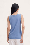Sleeveless Knit Top with Ribbed Hem