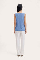 Sleeveless Knit Top with Ribbed Hem