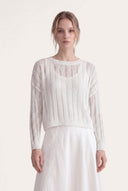 Open Knit Sweater with Sequins - 1