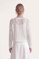 Open Knit Sweater with Sequins - 3