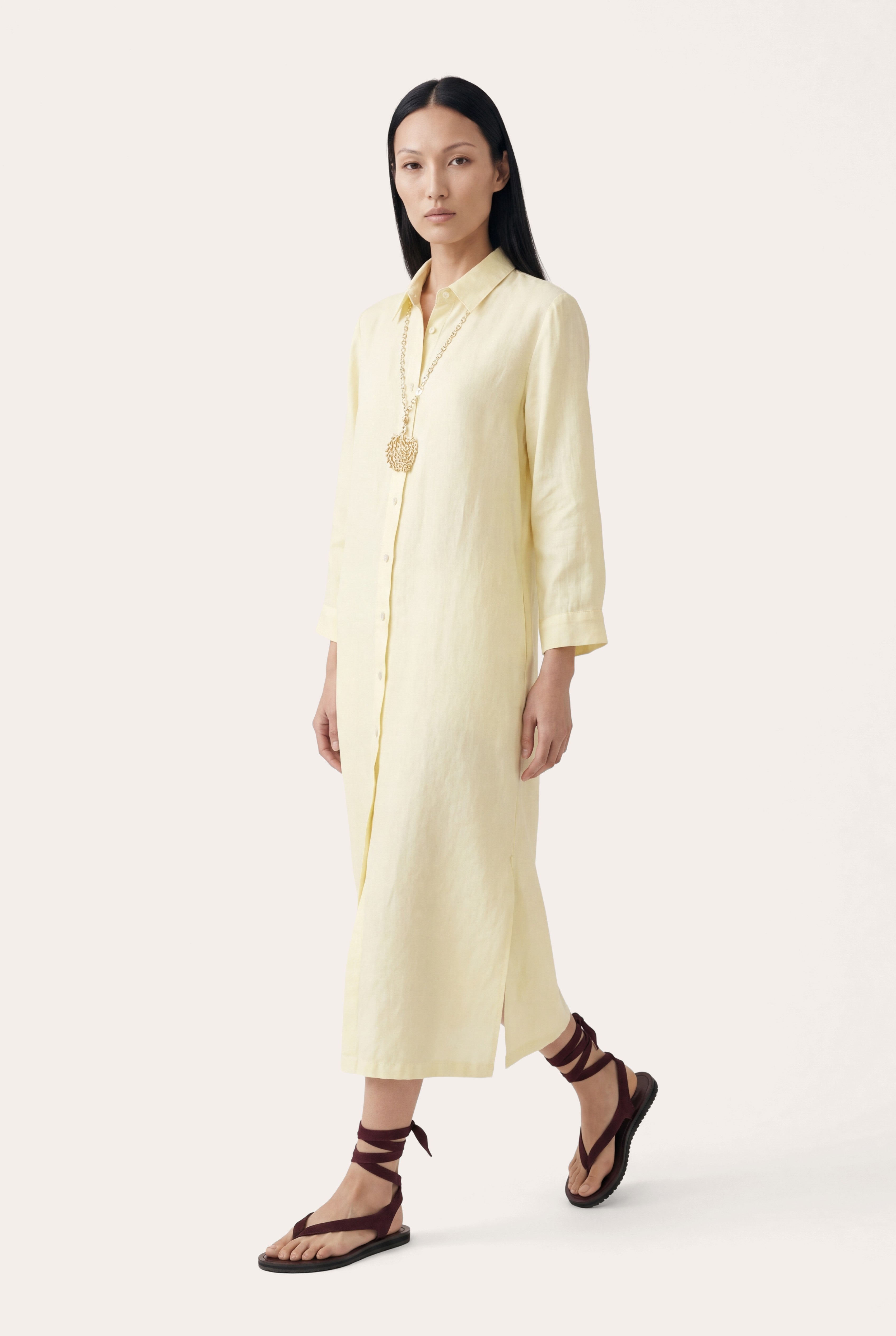 Linen Shirt Dress 120percento Lino USA Linen Shirt Dress 120percento Lino USA