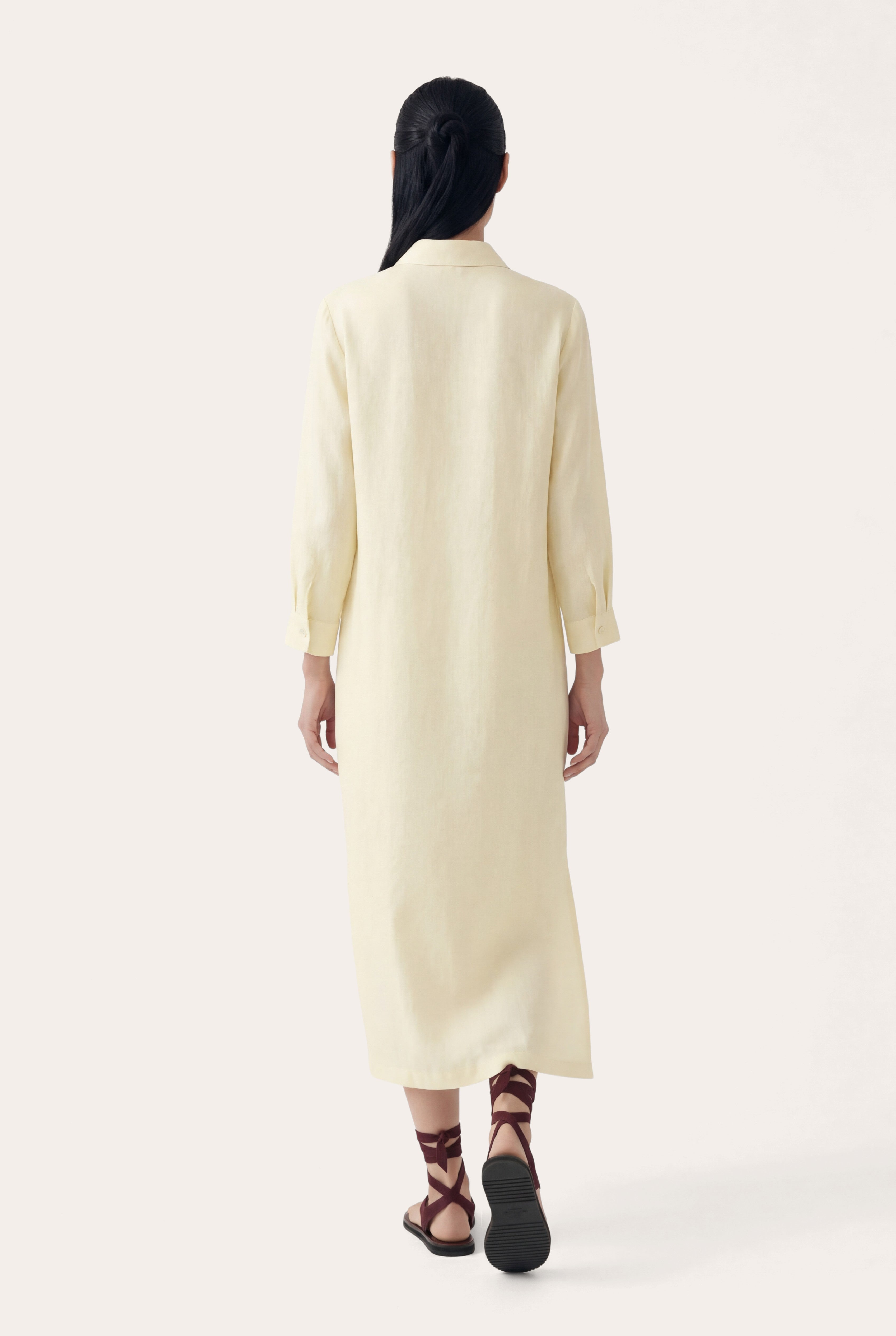Linen Shirt Dress SAFARI SOFT FADE / L/46 Linen Shirt Dress SAFARI SOFT FADE / L/46