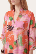 Oversized Printed V-Neck Kaftan Dress - 2