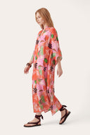 Oversized Printed V-Neck Kaftan Dress - 1