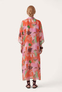Oversized Printed V-Neck Kaftan Dress - 3