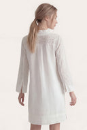 Relaxed fit long-sleeve tunic dress with eyelet detailing - 7